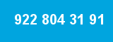 922 804 31 91 922 804 31 91